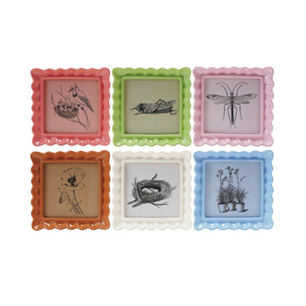 Resin Ruffled Photo Frame, 6 Colors (Holds 4