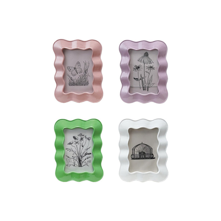 Resin Wavy Photo Frame, 4 Colors (4