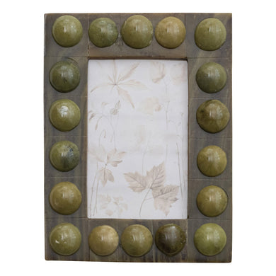 Handmade Marbled Resin Bobbin Photo Frame (For 4x6 Photo) (Hangs Vertically & Horizontally)