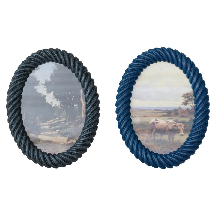 Oval Resin Twisted Photo Frame, 2 Colors (Holds 5