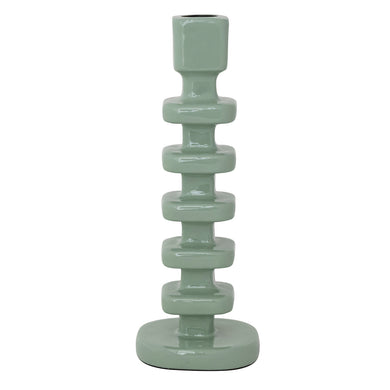Enameled Aluminum Taper Holder, Eucalyptus Color