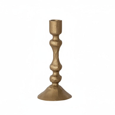 Hand-Forged Metal Taper Holder, Antique Gold Finish, 4 Styles (Holds 1/2