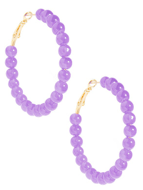 Layla Beaded Hoops | Lavender