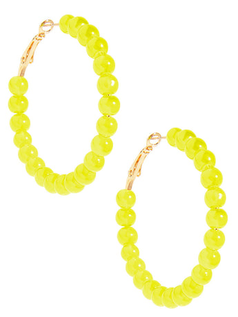 Layla Beaded Hoops | Lime