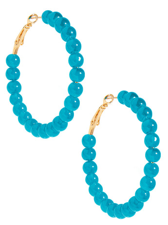 Layla Beaded Hoops | Blue