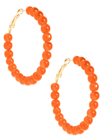 Layla Beaded Hoops | Orange