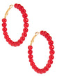 Layla Beaded Hoops | Red