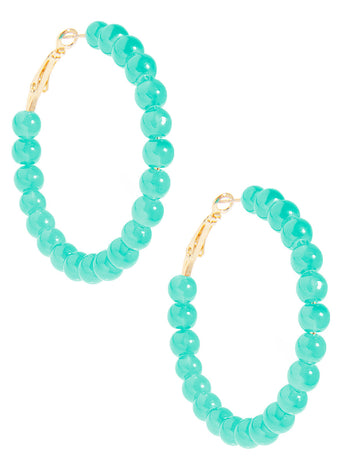 Layla Beaded Hoops | Turquoise