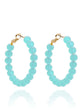 Layla Beaded Hoops | Aqua