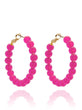 Layla Beaded Hoops | Fuchsia