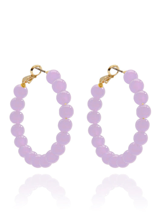 Layla Beaded Hoops | Lavender