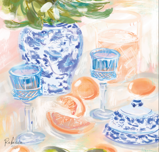 Mahjong Mat • Chinoiserie & Citrus