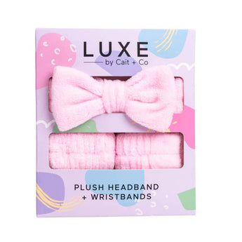 Plush Headband + Wristbands | Pink