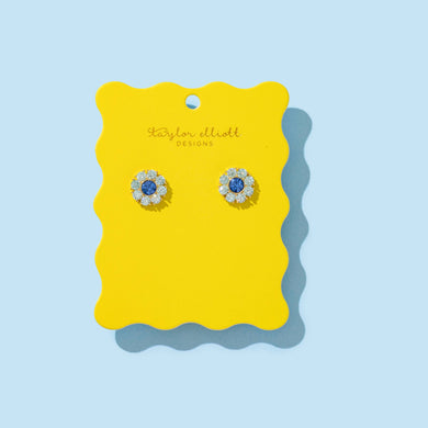 Caroline Stud Earrings | Blue