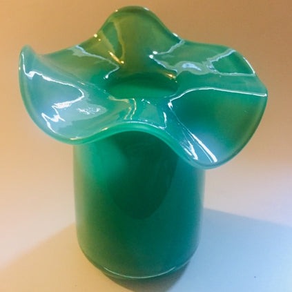 Ruffle Bud Vase | Teal Green