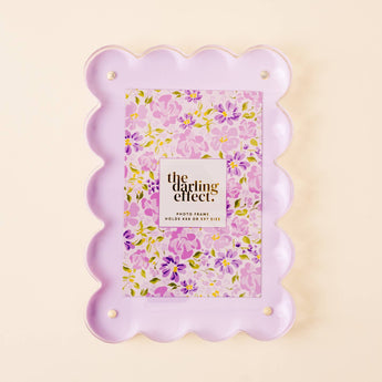 Scalloped Acrylic Frame Rectangle | Purple