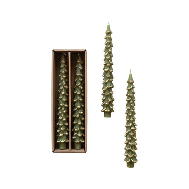 Tree Taper Candles | Evergreen + Gold