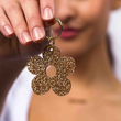 Gold Glitter Keychain | Flower