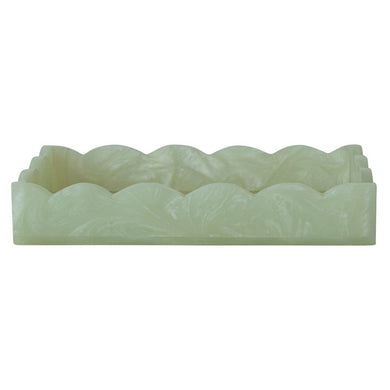 Handmade Resin Scalloped Tray,