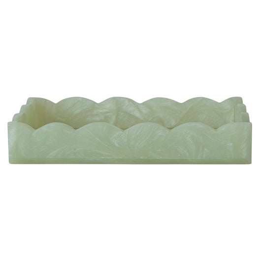 Handmade Resin Scalloped Tray,