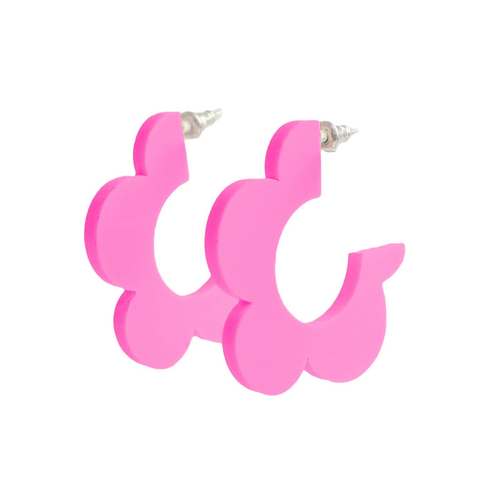 Daisy Hoops | Hot Pink