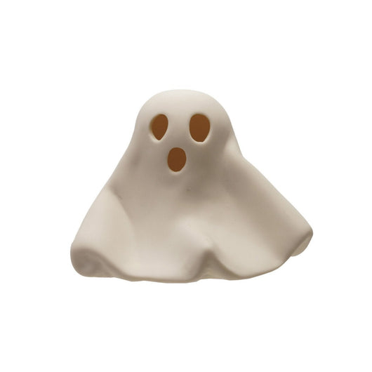 Stoneware Bisque Ghost with LED Light, White (Batteries Included)