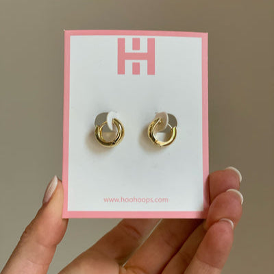 Hoo Hoop Gold Huggies | 14mm