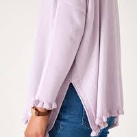 Catalina Cotton Ruffley Sweater | Lavender Haze