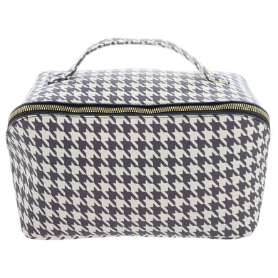 JUMBO ZIP COSMETIC BAG  HOUNDSTOOTH (F25)