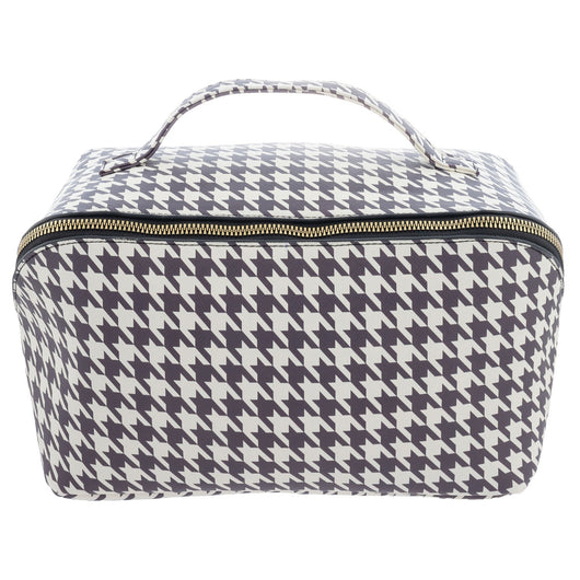 JUMBO ZIP COSMETIC BAG  HOUNDSTOOTH (F25)