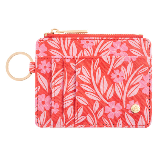 CARD WALLET  RED FLORAL (S26)