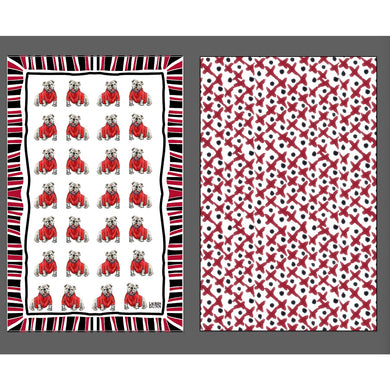 Game Day Bulldog Double Sided Tea Towel