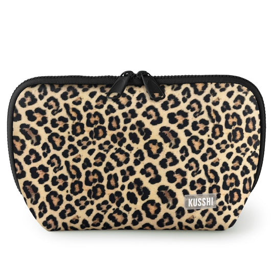 Neoprene Makeup Bag Leopard/ Red