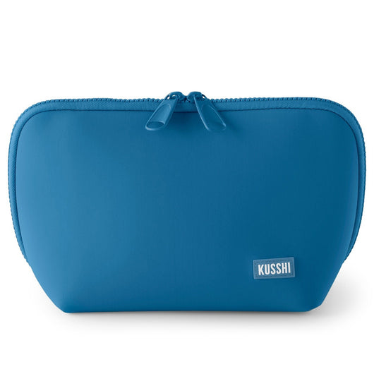 Neoprene Makeup Bag Midnight Teal/ Raspberry