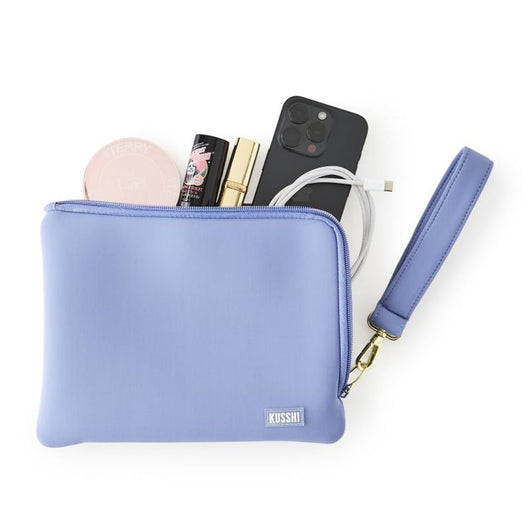 Pearl Blue / Sand Pink Wristlet Pouch