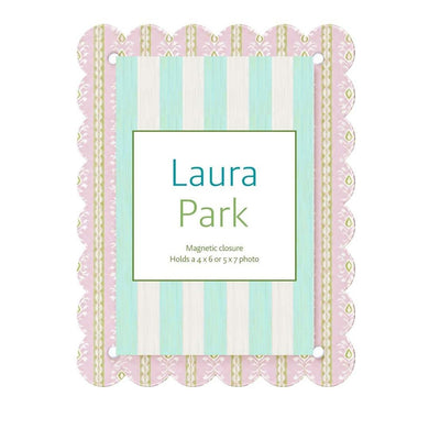 Rosemary Stripe Pink Scalloped Picture Frame
