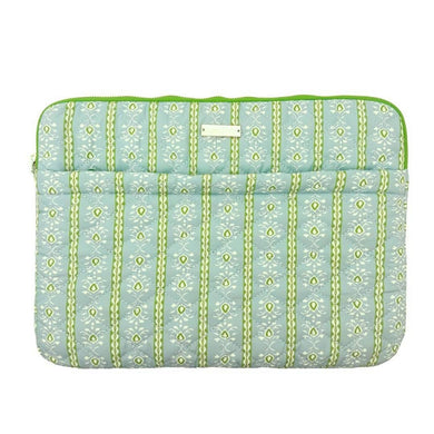Rosemary Stripe Blue Quilted Laptop Case