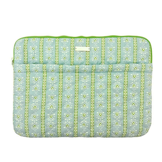 Rosemary Stripe Blue Quilted Laptop Case