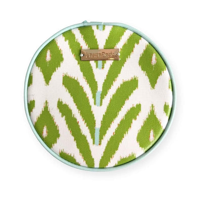 Petite Frond Green Round Jewelry Case