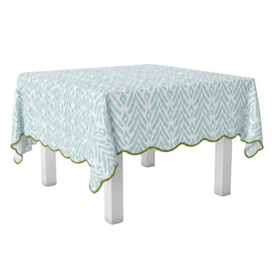Petite Frond Blue Square Game Tablecloth
