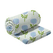 Marigold Ticking Stripe Blue Fleece Blanket