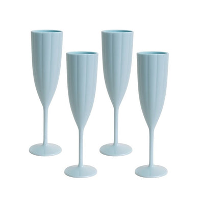 Acrylic Champagne Flutes - Blue (Set of 4)
