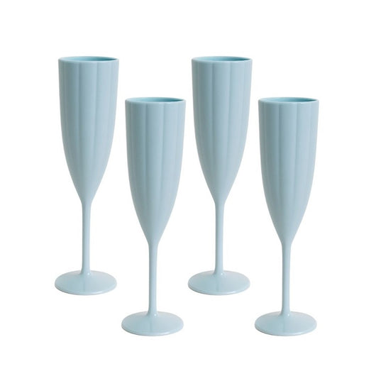 Acrylic Champagne Flutes - Blue (Set of 4)