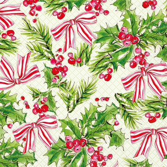 Holly Bows | Cocktail Napkins