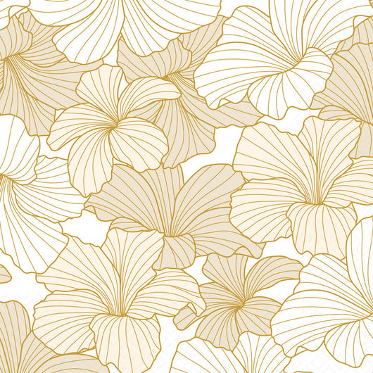 White Hibiscus Gold | Luncheon Napkins