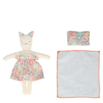 Floral Kitty Mini Suitcase Doll