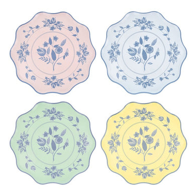 Vintage Botanical Side Plates (x 8)