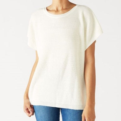 Camden Short Sleeve Sweater | White
