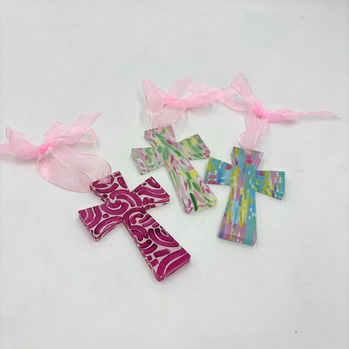 Bright Cross Ornament | Rose