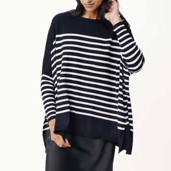 Catalina Sweater | Navy Ink Stripe